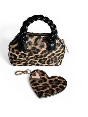 House of Harlow 1960 Leo Love Leopard Nano Mini Bag and Bag Charm Key Clip